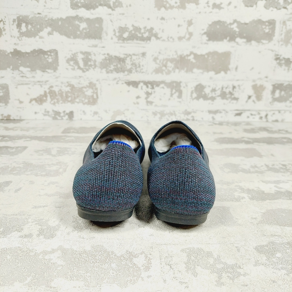 New Rothy's The Flat Black Knit Round Toe Slip On Loafers V650 - Picture 2 of 8